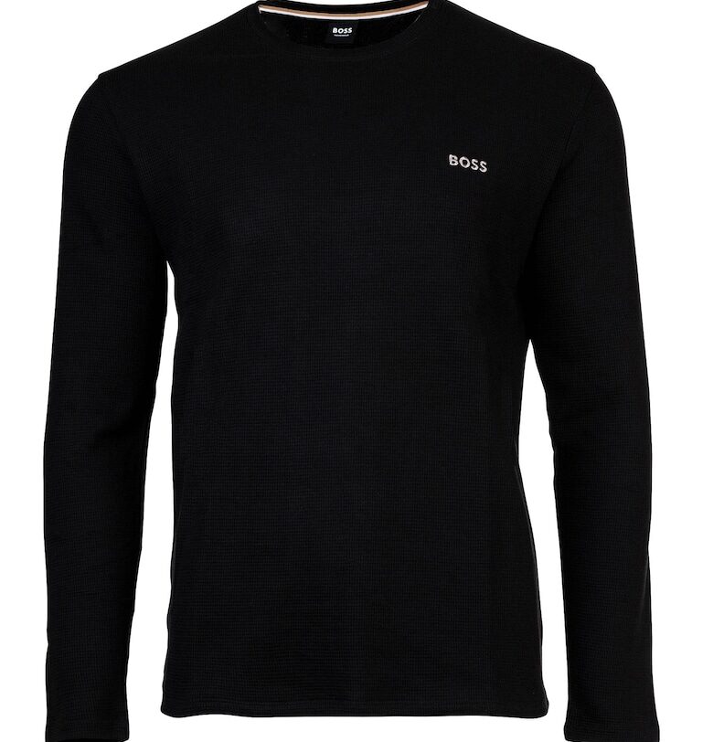 Блуза с памук с овално деколте BOSS