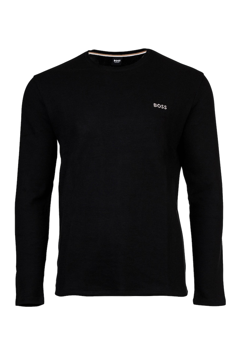 Блуза с памук с овално деколте BOSS