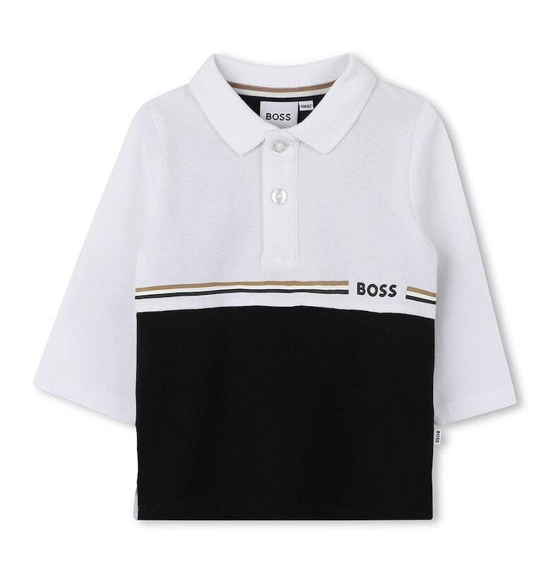 Блуза с яка и лого BOSS Kidswear