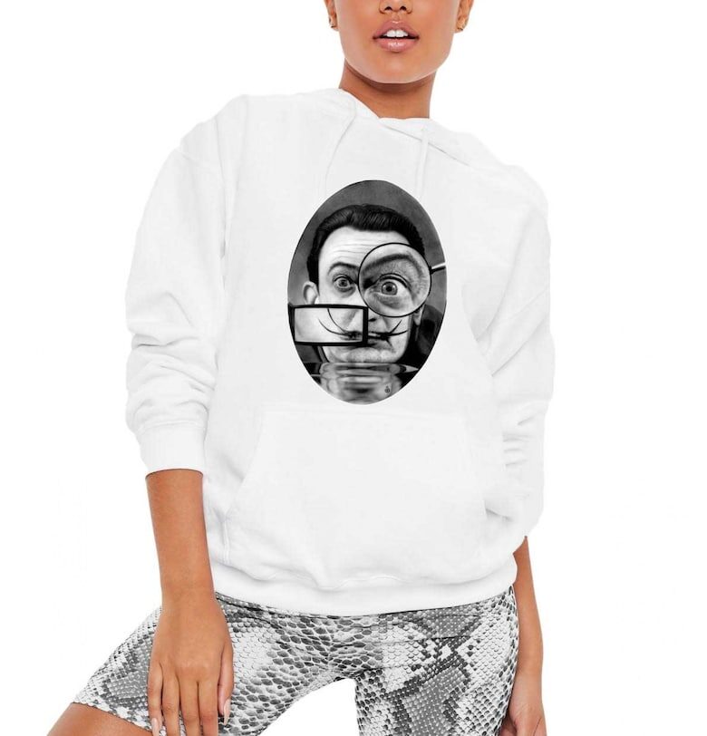 Бял дамски суичър - Dali - The Watcher THEICONIC