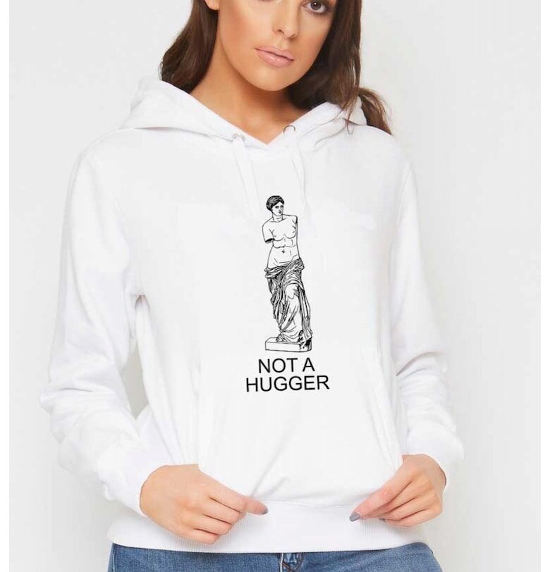 Бял дамски суичър - Not a hugger THEICONIC