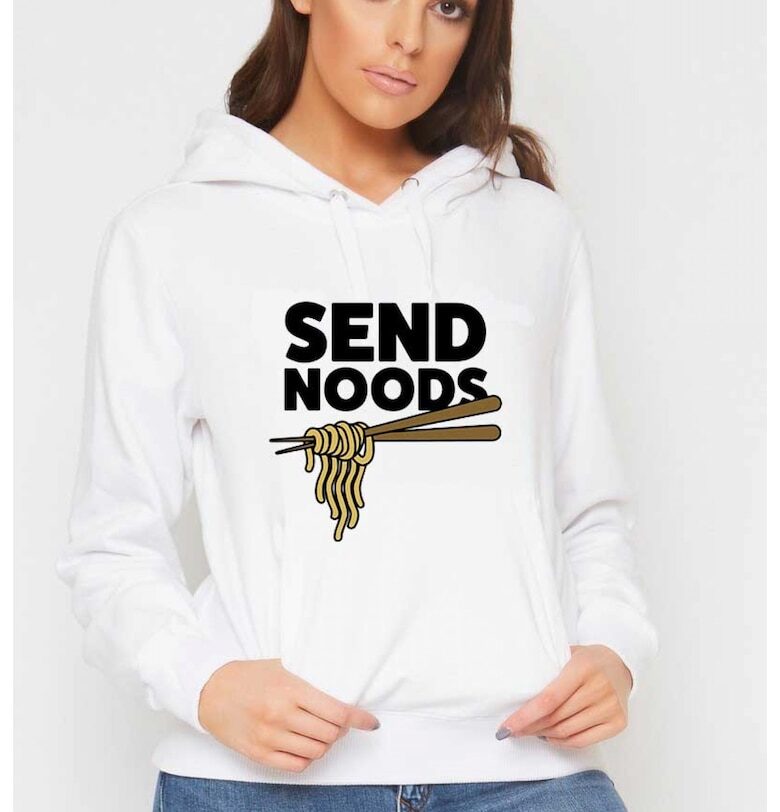 Бял дамски суичър - Send Noods THEICONIC