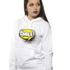 Бял дамски суичър - Smile THEICONIC