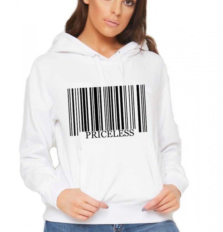 Бял дамски суичър - Безценен THEICONIC