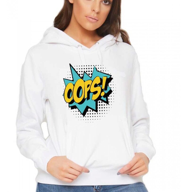 Бял дамски суичър - Опа THEICONIC