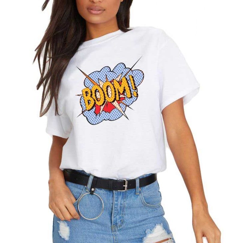 Бяла дамска тениска - Boom THEICONIC
