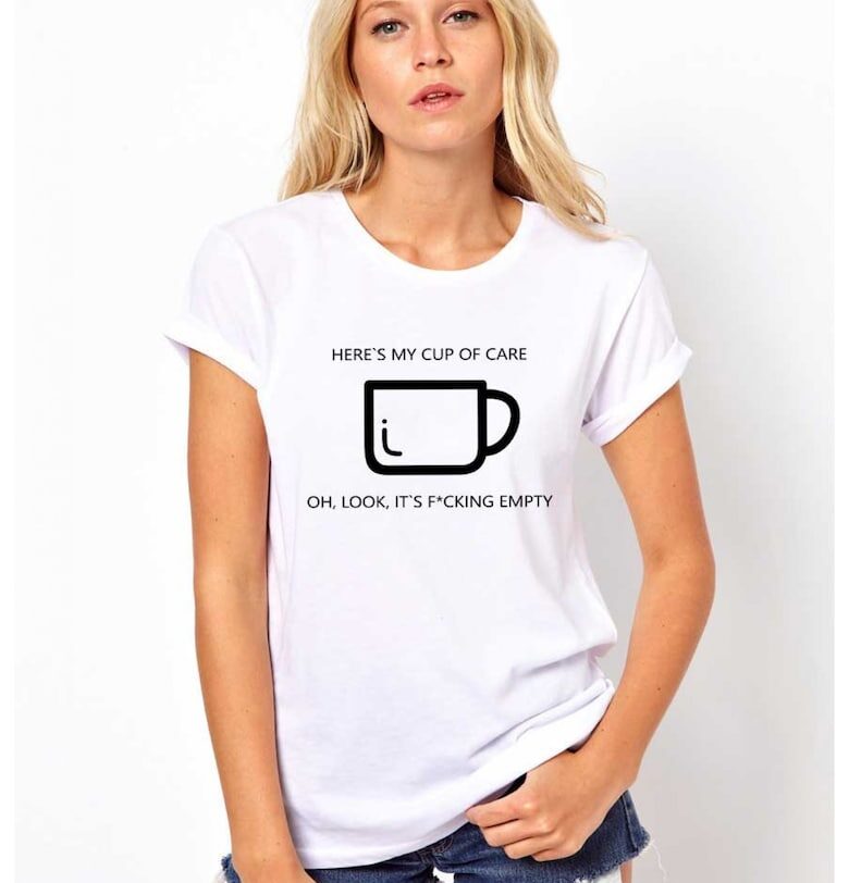 Бяла дамска тениска - Cup of care THEICONIC