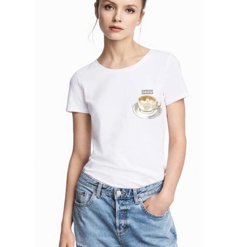 Бяла дамска тениска - Espresso Yourself I THEICONIC
