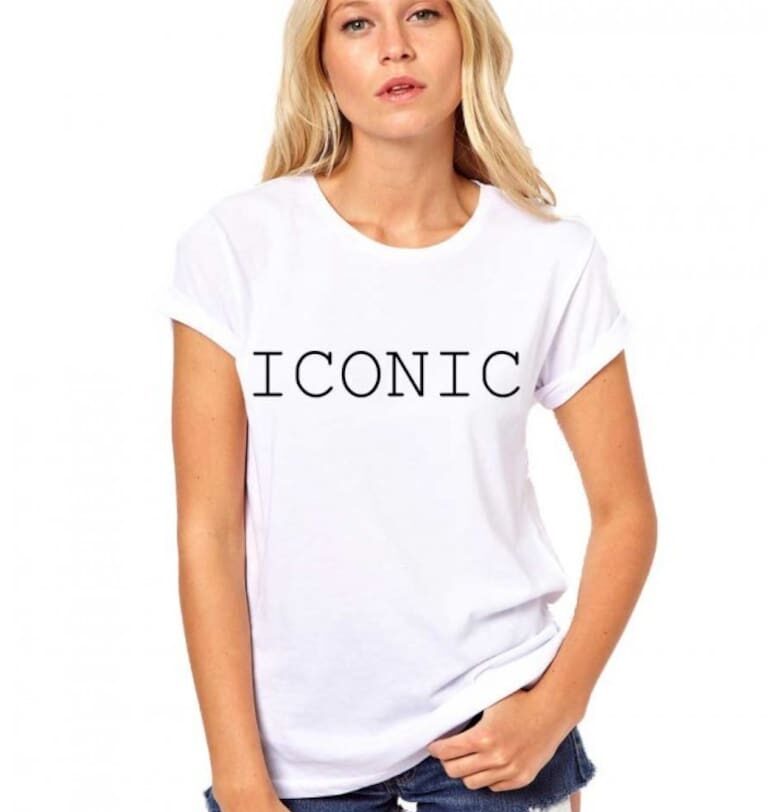 Бяла дамска тениска - ICONIC 455432 THEICONIC
