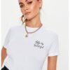 Бяла дамска тениска - Life is beautiful THEICONIC
