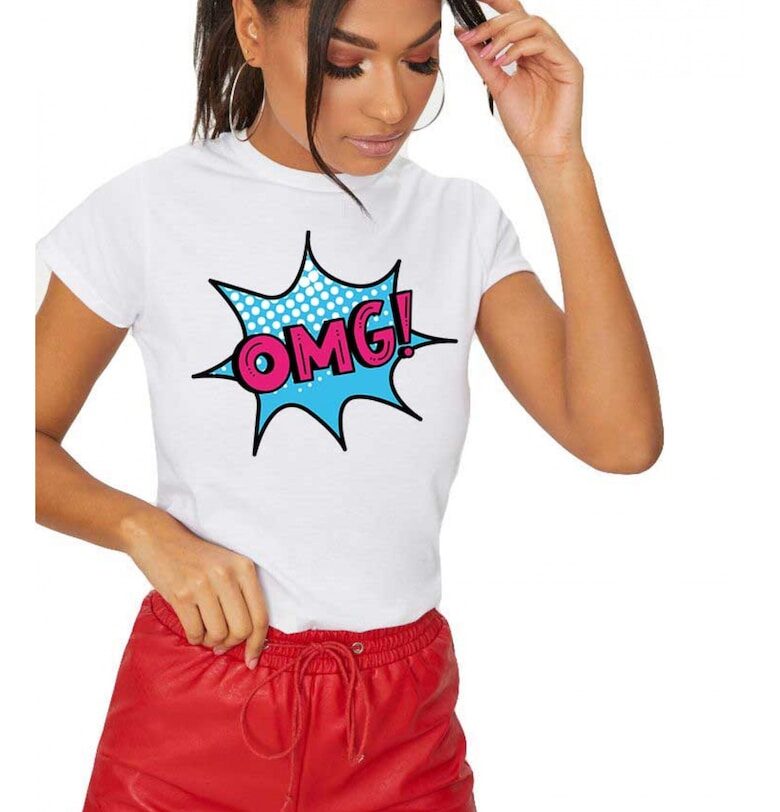 Бяла дамска тениска - OMG THEICONIC