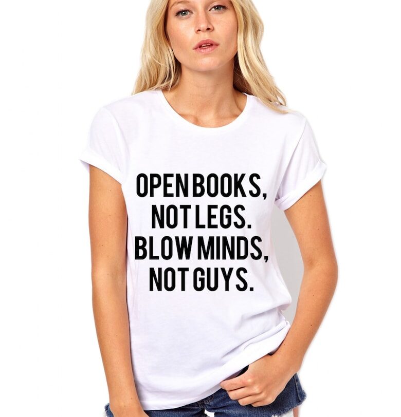 Бяла дамска тениска - Open Books THEICONIC