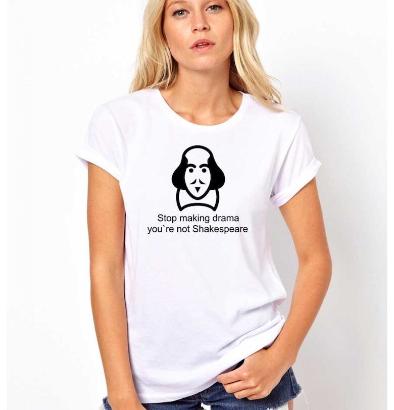 Бяла дамска тениска - Shakespeare Drama THEICONIC