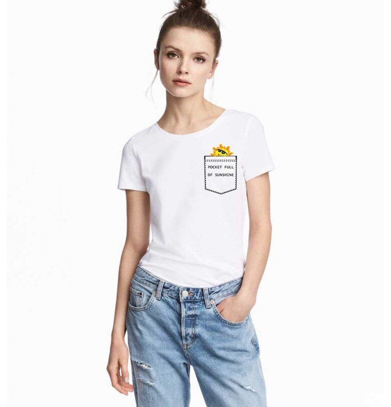 Бяла дамска тениска - Sunshine THEICONIC