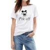Бяла дамска тениска - f*ck off Mickey Mouse THEICONIC