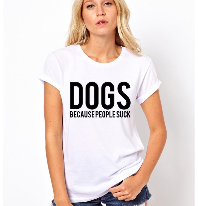 Бяла дамска тениска - КУЧЕТА THEICONIC