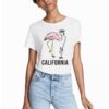 Бяла дамска тениска - Калифорния THEICONIC
