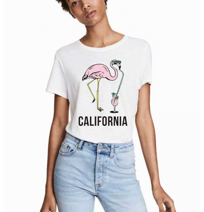 Бяла дамска тениска - Калифорния THEICONIC