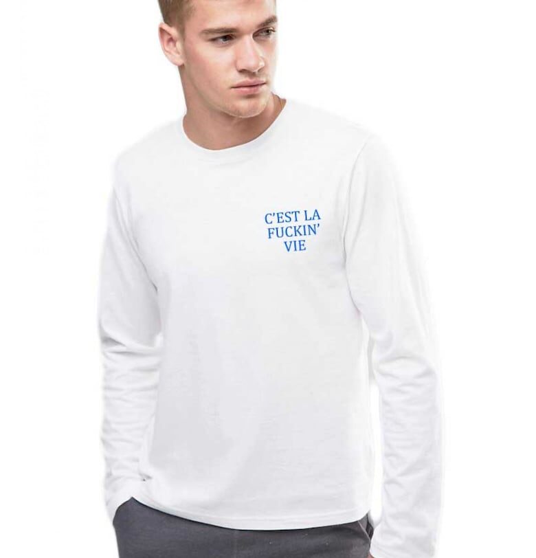 Бяла мъжка блуза - C'est la vie THEICONIC