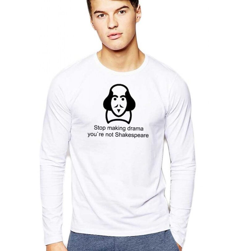 Бяла мъжка блуза - Shakespeare Drama THEICONIC