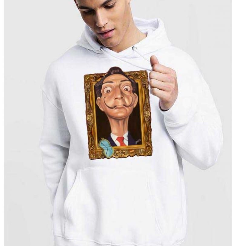 Бяла мъжка качулка - Dali - Рамка THEICONIC