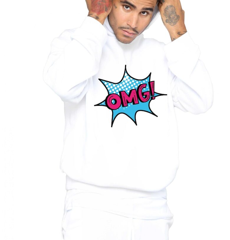 Бяла мъжка качулка - OMG THEICONIC