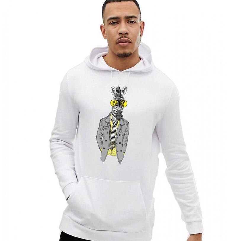 Бяла мъжка качулка - Zebra Fashion THEICONIC