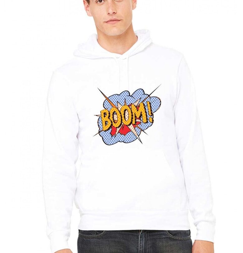 Бяла мъжка качулка - Бум THEICONIC