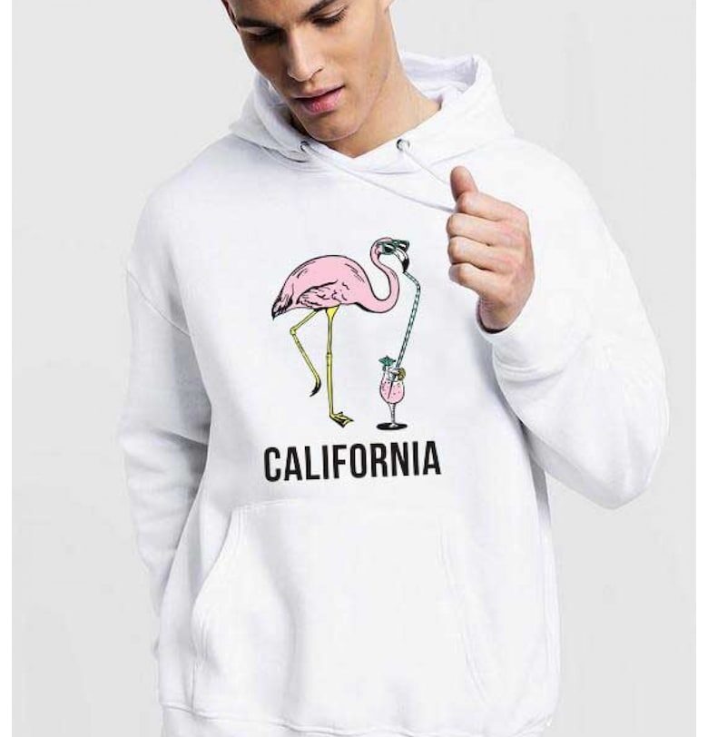 Бяла мъжка качулка - Калифорния THEICONIC