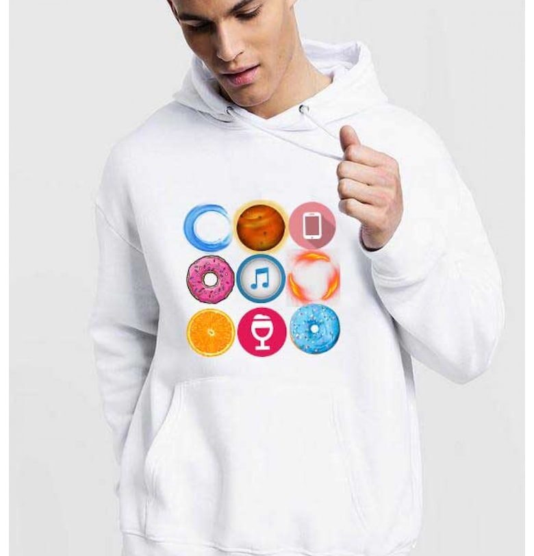 Бяла мъжка качулка - Кръг THEICONIC