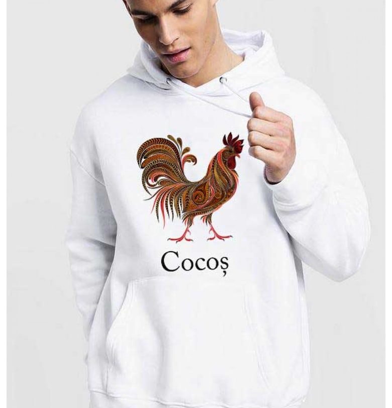 Бяла мъжка качулка - петле THEICONIC