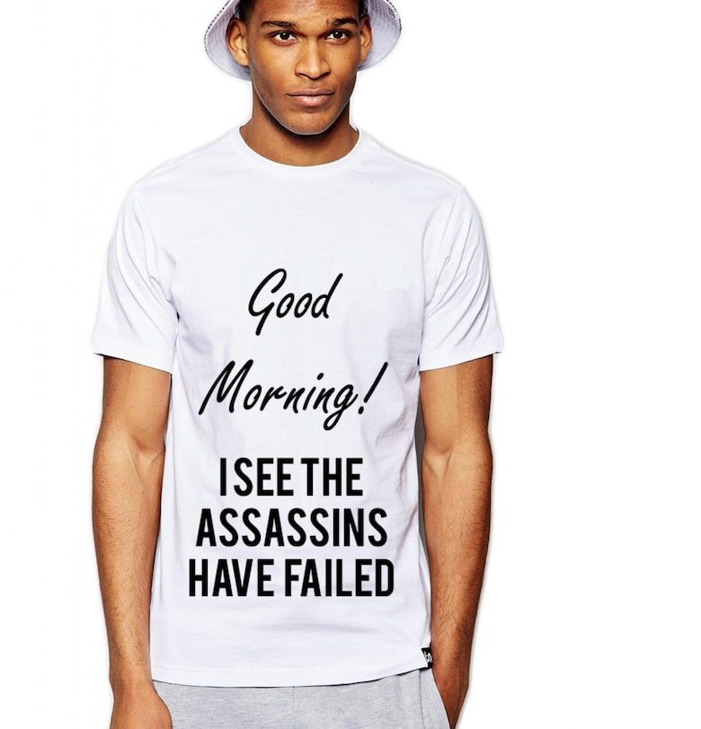 Бяла мъжка тениска - Assassins fail THEICONIC