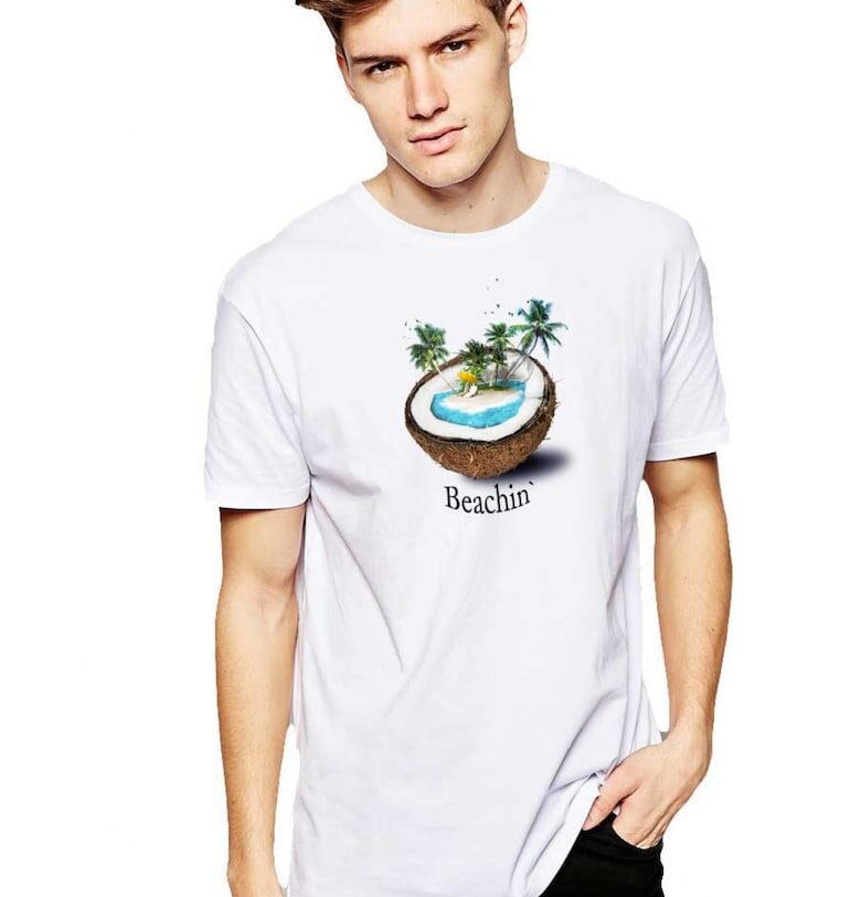 Бяла мъжка тениска - Beachin THEICONIC