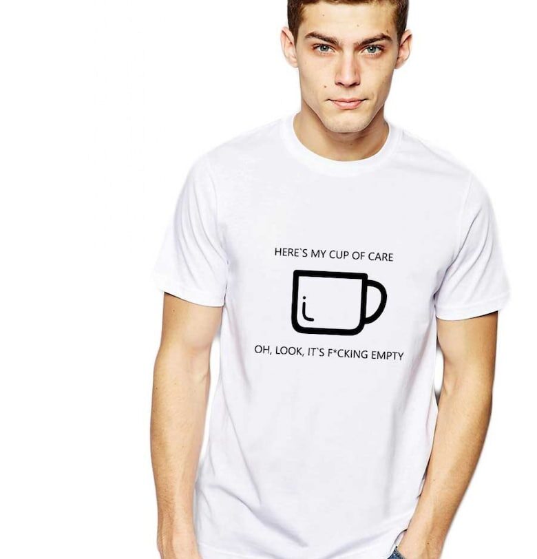 Бяла мъжка тениска - Cup of care THEICONIC