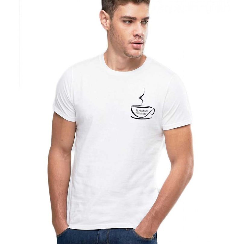 Бяла мъжка тениска - Espresso Yourself II THEICONIC