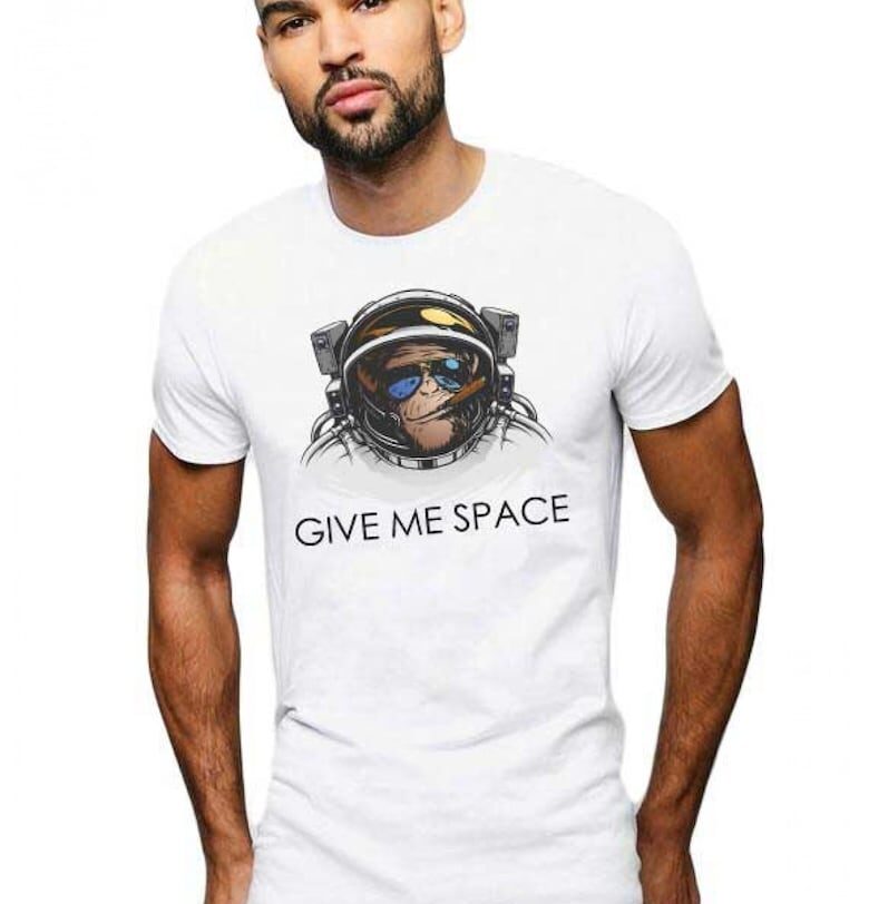 Бяла мъжка тениска - Give me space THEICONIC