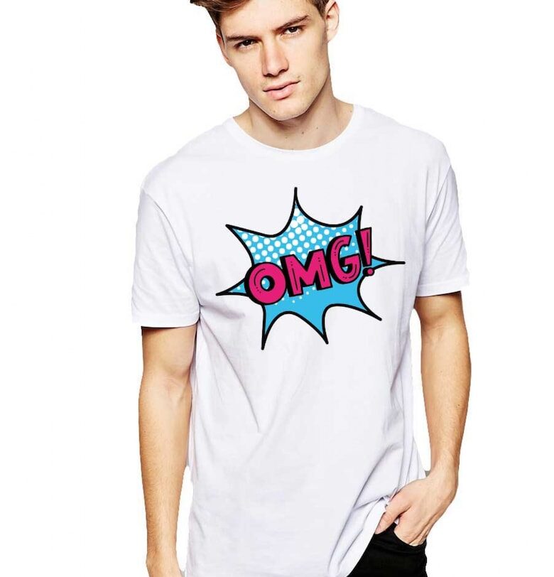 Бяла мъжка тениска - OMG THEICONIC