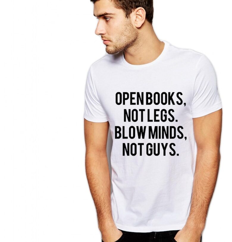 Бяла мъжка тениска - Open Books THEICONIC