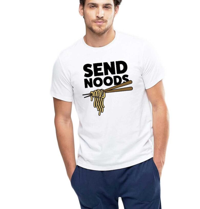 Бяла мъжка тениска - Send Noods THEICONIC