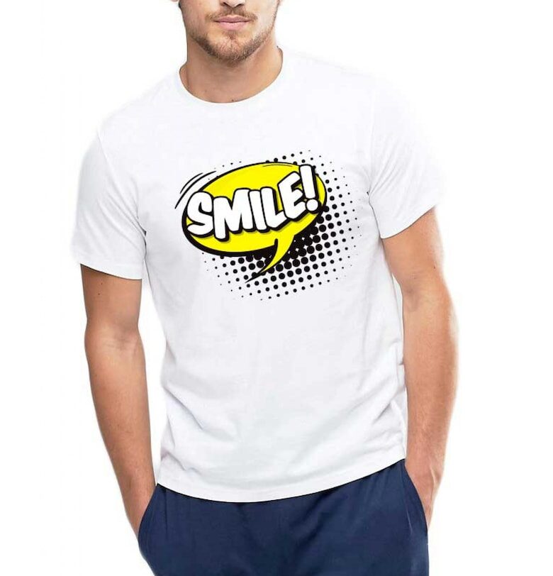Бяла мъжка тениска - Smile THEICONIC