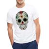 Бяла мъжка тениска - Sugar Skull Colorful THEICONIC