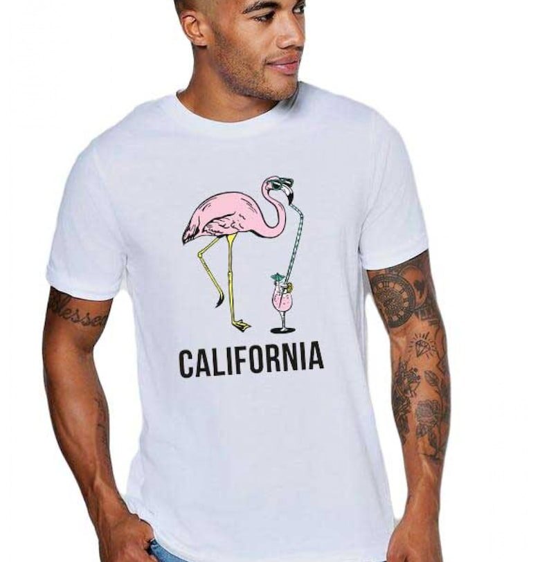 Бяла мъжка тениска - Калифорния THEICONIC