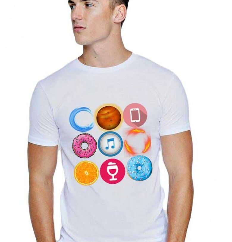 Бяла мъжка тениска - Кръг THEICONIC