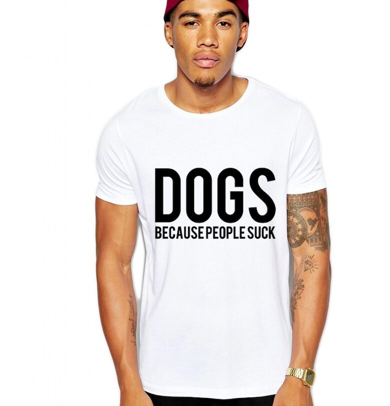 Бяла мъжка тениска - Кучета THEICONIC