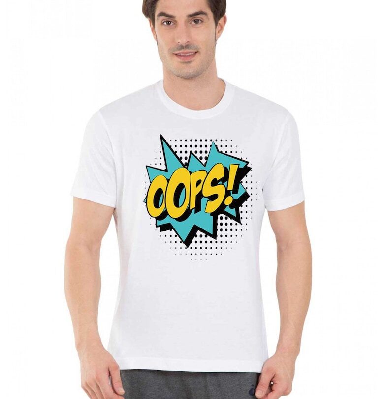 Бяла мъжка тениска - Опа THEICONIC