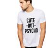 Бяла мъжка тениска - Сладък - но ПСИХО THEICONIC