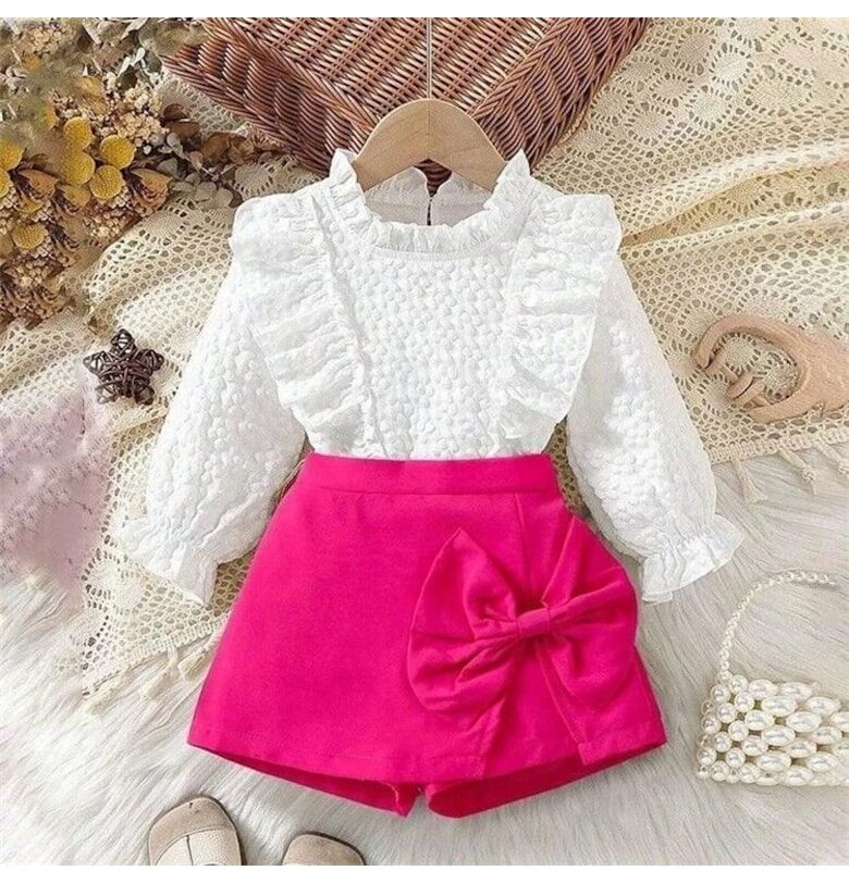 Бяла риза и пола за момиче Дениза Nannie