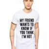 Бяла тениска за мъже - My Friend Wants To Know THEICONIC