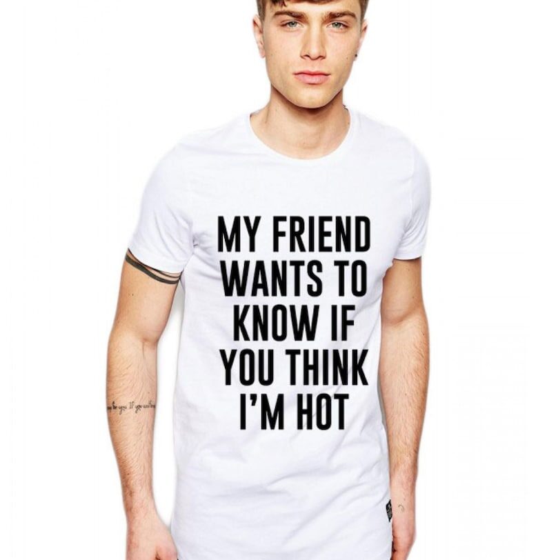 Бяла тениска за мъже - My Friend Wants To Know THEICONIC