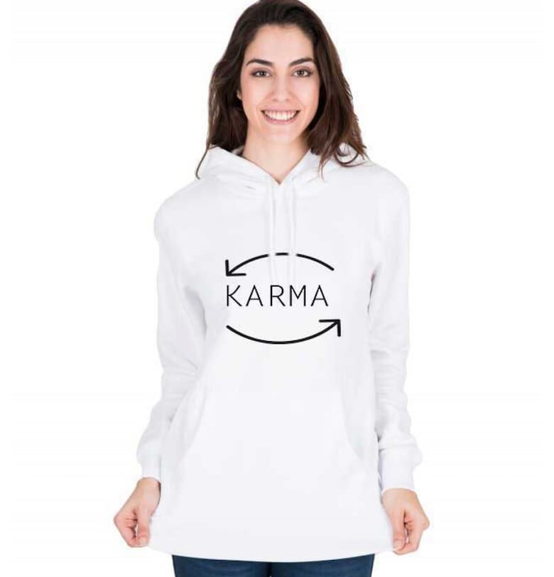 Бяло дамско худи - Karma THEICONIC